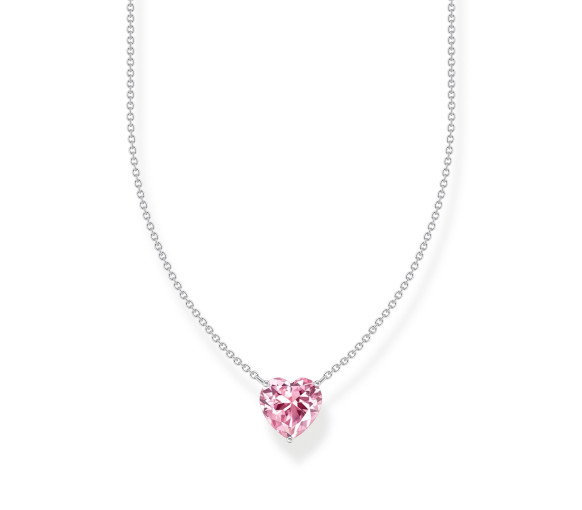 Luxoia - Thomas Sabo Halskette mit pinkfarbenem Herz Anhänger Silber - KE2211-051-9-L45V