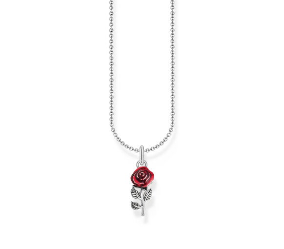 Luxoia - Thomas Sabo Halskette mit rotem Rosen Anhänger Silber - KE2219-664-10-L45V