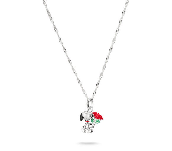 Luxoia - Thomas Sabo Halskette Snoopy mit Rosen Anhänger PEANUTS Silber - KE2353-664-7-L45V