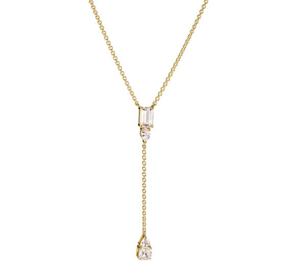 Luxoia - Thomas Sabo Halskette Y-Form mit weissen Zirkoniasteinen Bold Elegance 18k Vergoldung - KE2364-414-14-L50V