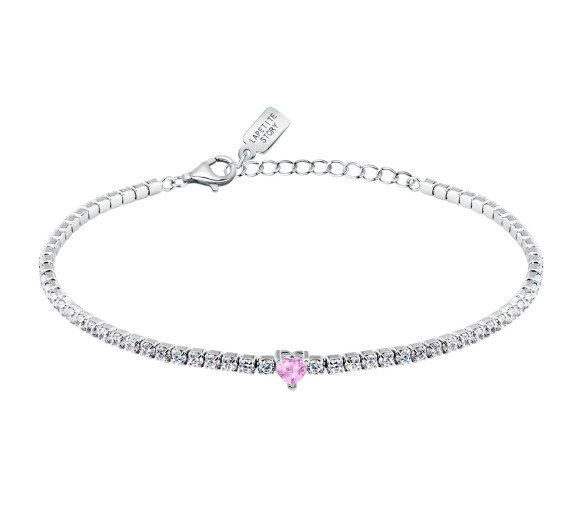 Luxoia - La Petite Story Silver Tennis Heart Armband - LPS05AWV38
