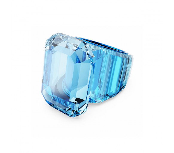 Luxoia - Swarovski Lucent Cocktail Ring Oktagon Schliff Blau