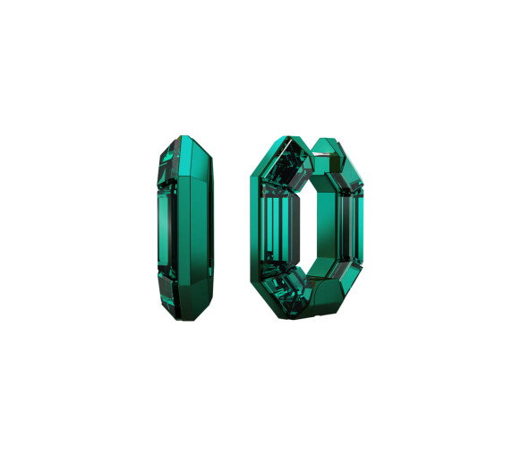 Luxoia - Swarovski Anneaux d'oreilles Lucent Forme octogonale Petites Vertes - 5680786