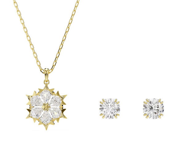 Luxoia - Swarovski Set Magic Taglio misto Fiocco Di Neve Bianco Finitura oro 18K - 5758002