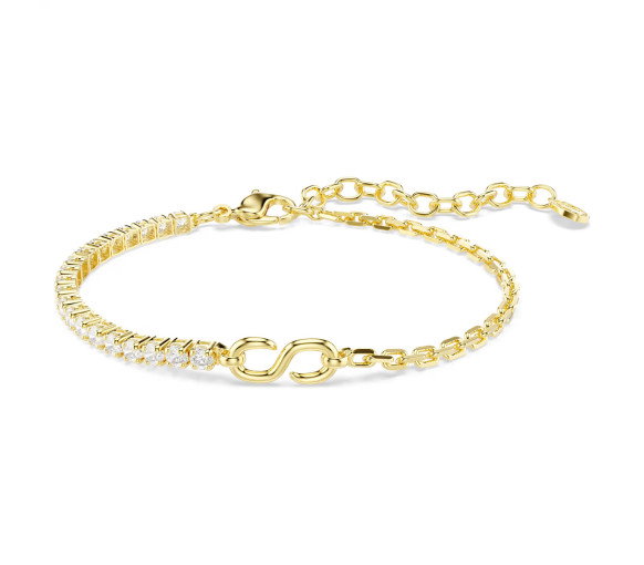 Luxoia - Swarovski Braccialetto Matrix Taglio Round Bianco Finitura oro 18K - 5753925