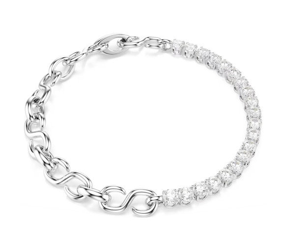 Luxoia - Swarovski Braccialetto Matrix Taglio Round Bianco Placcato rodio - 5753926