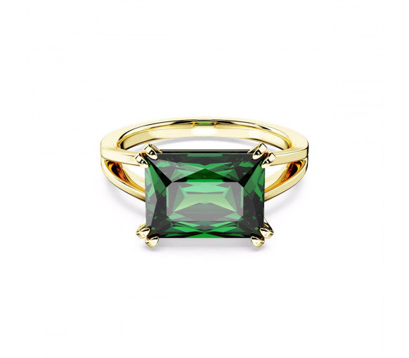 Luxoia - Swarovski Matrix Cocktail Ring Rechteckschliff Grün Gold