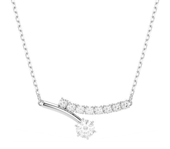 Luxoia - Swarovski Collana Matrix Taglio Round Bianca Placcato rodio - 5753568