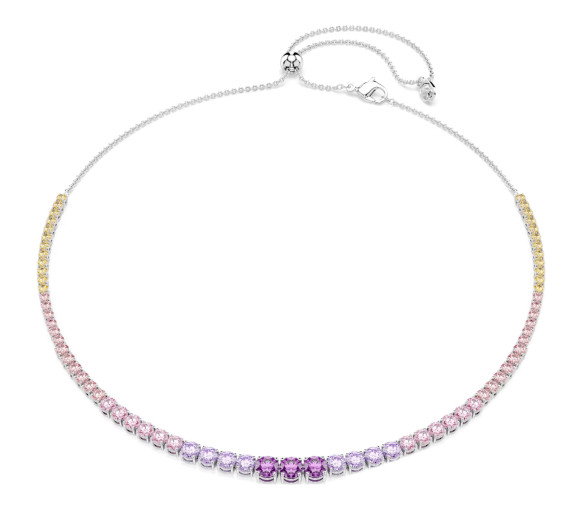 Luxoia - Swarovski Matrix Necklace Gradient of round cuts Multicolored Rhodium plated - 5751196