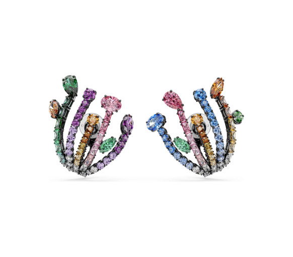 Luxoia - Swarovski Boucles d'oreilles clip Matrix Tailles variées Bouquet Multicolores Métal plaqué ruthénium - 5742673