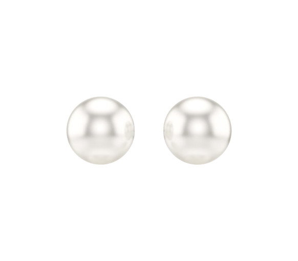 Luxoia - Swarovski Matrix Stud Earrings Crystal pearl White Rhodium plated - 5747752