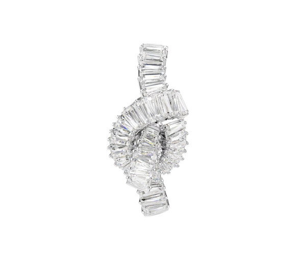 Luxoia - Swarovski Matrix Tack Pin Baguette cut Knot White Rhodium plated - 5731102