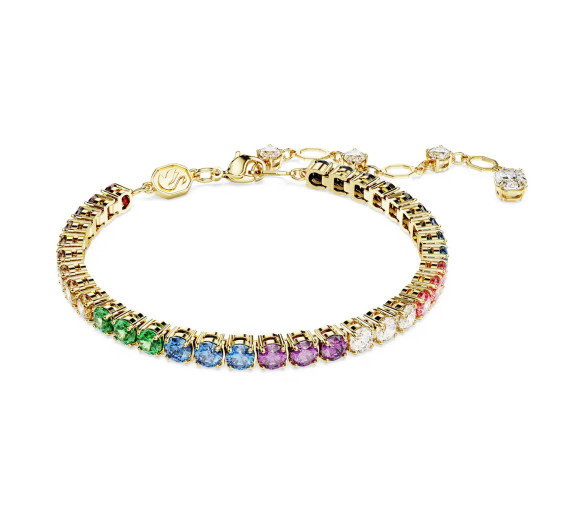 Luxoia - Swarovski Matrix Bracelet Round cut Multicolored Gold tone plated - 5685691