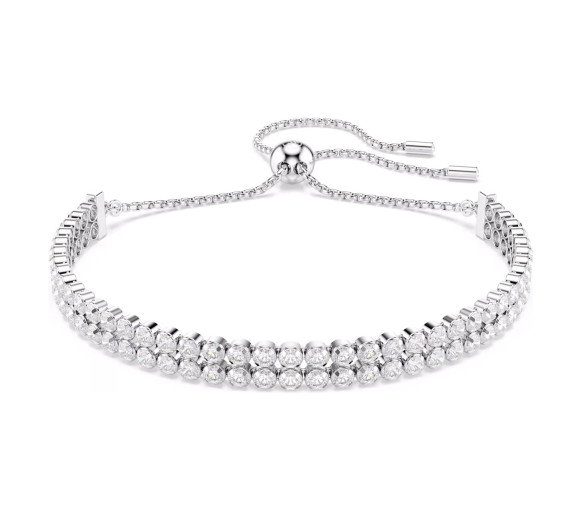 Luxoia - Swarovski Matrix Tennis Armband Rundschliff Weiss Rhodiniert - 5678252