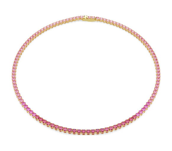 Luxoia - Swarovski Collana Tennis Matrix Taglio Round Rosa Placcato color oro - 5751762