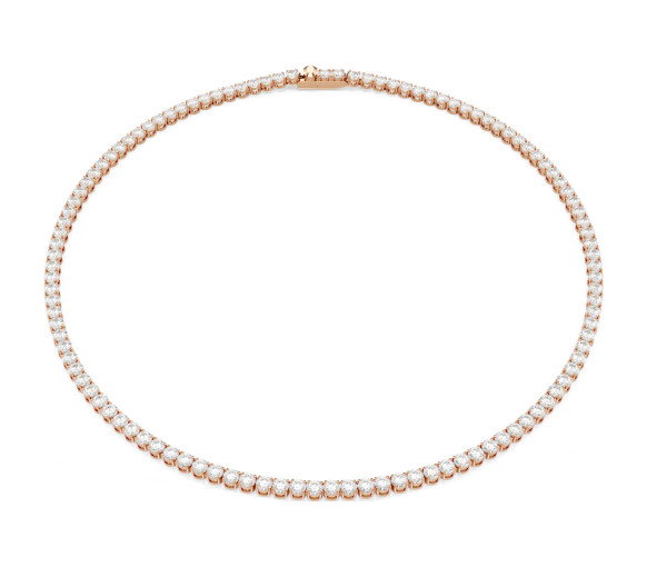 Luxoia - Swarovski Collier Tennis Matrix Taille ronde Blanc Doré à l’or rose 18 carats - 5764194