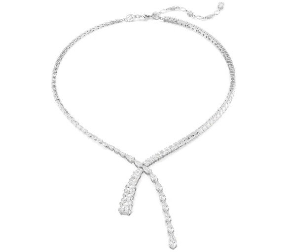 Luxoia - Swarovski Matrix Y Necklace Mixed cuts White Rhodium plated - 5692533