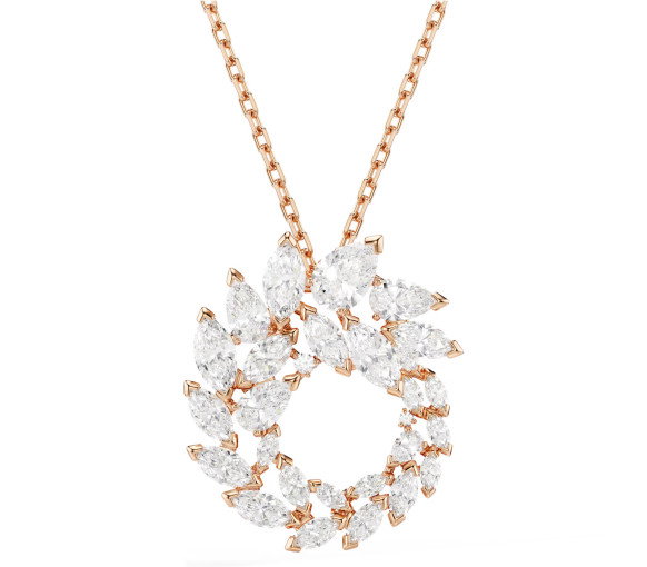 Luxoia - Swarovski Collier Mesmera Taille marquise Blanc Doré à l’or rose 18 carats  - 5764188