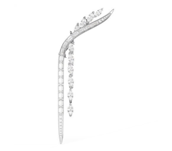 Luxoia - Swarovski Mesmera Brosche Verschiedene Schliffe Weiss Rhodiniert - 5761004
