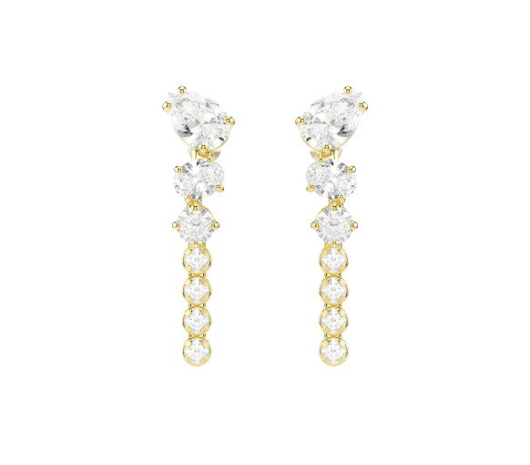 Luxoia - Swarovski Pendants d'oreilles Mesmera Tailles variées Blanches Doré à l’or 18 carats - 5747936