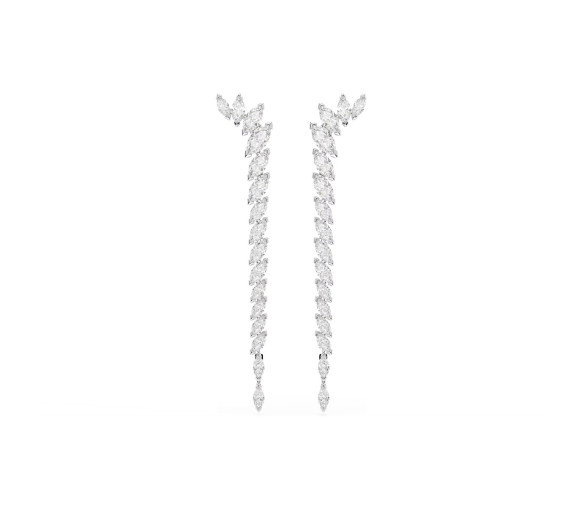 Luxoia - Swarovski Mesmera Ohrringe Marquise Schliff Weiss Rhodiniert - 5748006