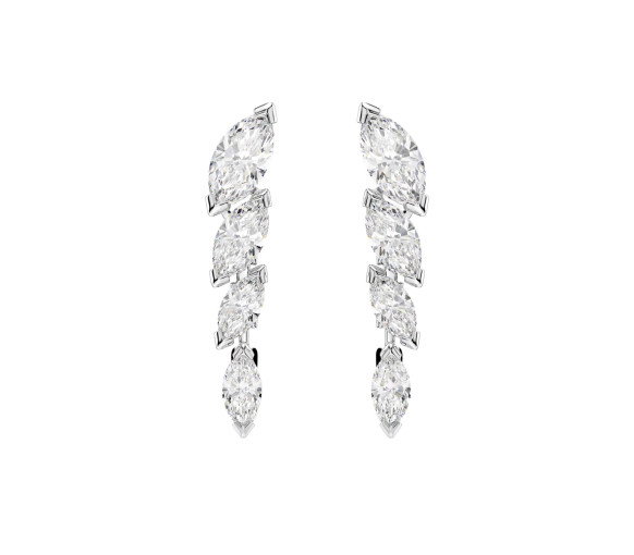 Luxoia - Swarovski Mesmera Ohrringe Marquise Schliff Weiss Rhodiniert - 5748007