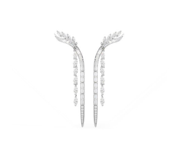 Luxoia - Swarovski Mesmera Ohrringe Verschiedene Schliffe Weiss Rhodiniert - 5753675