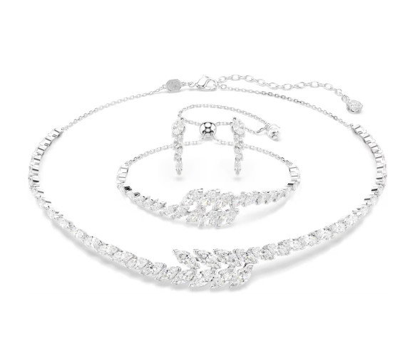 Luxoia - Swarovski Mesmera Set Marquise Schliff Weiss Rhodiniert - 5762135