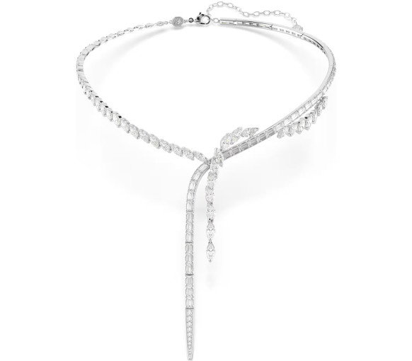 Luxoia - Swarovski Mesmera Y Necklace Mixed cuts White Rhodium plated - 5748652