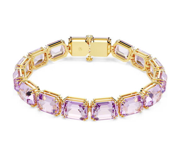 Luxoia - Swarovski Millenia Tennis Bracelet Octagon cut Purple Gold tone plated - 5720487