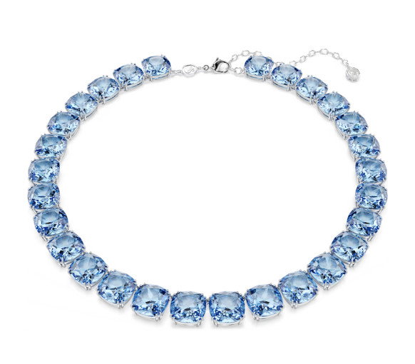 Luxoia - Swarovski Millenia Necklace Cushion cut Blue Rhodium plated - 5760058