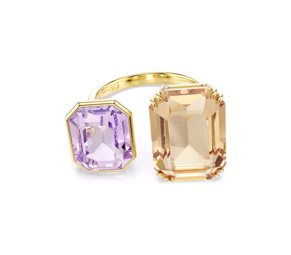 Luxoia - Swarovski Anello aperto Millenia Taglio ottagonale Multicolore Placcato color oro