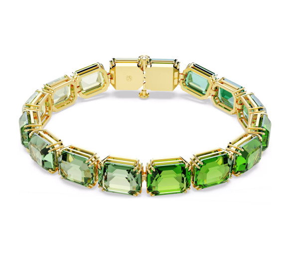 Luxoia - Swarovski Millenia Tennis Bracelet Octagon cut Color gradient Green Gold tone plated - 5671258