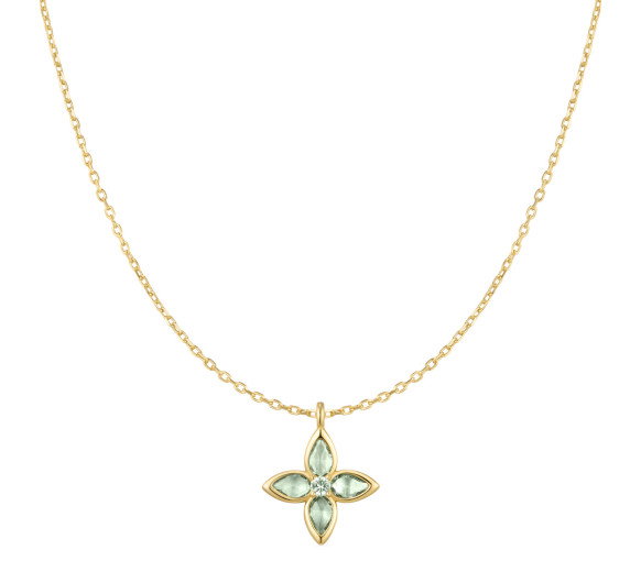 Luxoia - Ania Haie Gold Mint Green Lucky Clover Halskette - N073-03G
