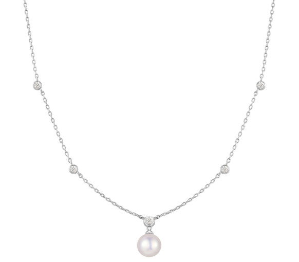 Ania Haie Silver Bezel Set Station With Shell Pearl Halskette - N075-09H