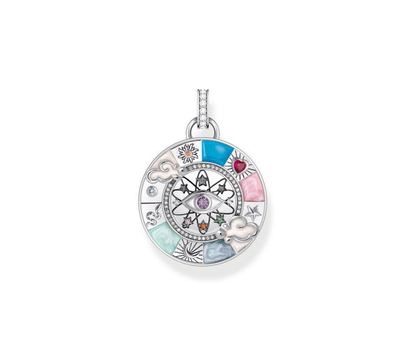 Luxoia - Thomas Sabo Anhänger Glücksrad mit kosmischen Symbolen Silber - PE962-340-7