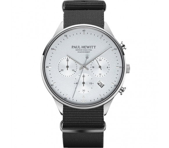 Luxoia - Paul Hewitt Chrono Silber Weiss Nato Black - PH-W-0492