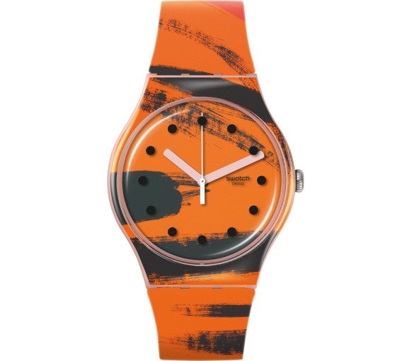 Luxoia - Swatch Barns Graham's Orange and Red on Pink - SUOZ362