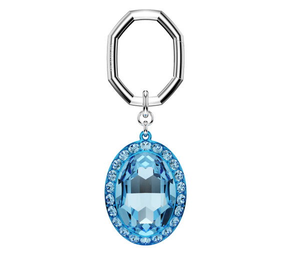 Luxoia - Swarovski Schlüsselanhänger Oval-Schliff Blau Metallmix - 5666644
