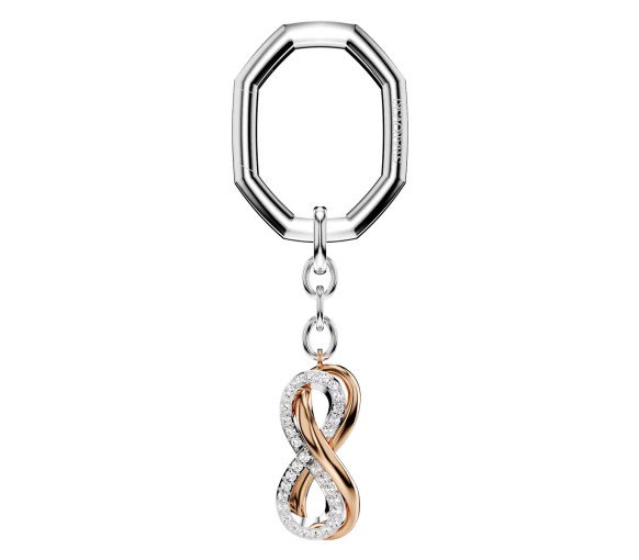 Luxoia - Swarovski Schlüsselanhänger Unendlichkeit Weiss Metallmix - 5687996