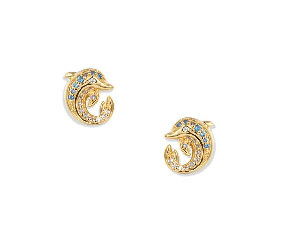 Luxoia - Seinerzeit Azur Delfin Infinity Ohrstecker - SZA-2964-490