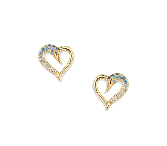 Luxoia - Seinerzeit Azur Schwan Herz Ohrstecker - SZA-2964-488