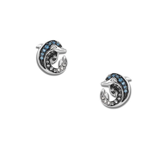 Luxoia - Seinerzeit Blue Delfin Infinity Ohrstecker - SZA-2994-490