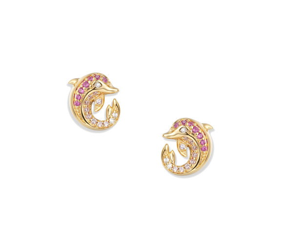 Luxoia - Seinerzeit Blush Delfin Infinity Ohrstecker - SZA-2968-490