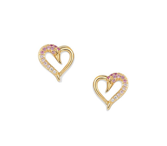 Luxoia - Seinerzeit Blush Schwan Herz Ohrstecker - SZA-2968-488