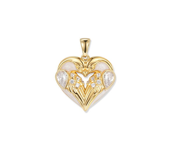 Luxoia - Seinerzeit Crystal Birds Herz Anhänger - SZA-3960-499