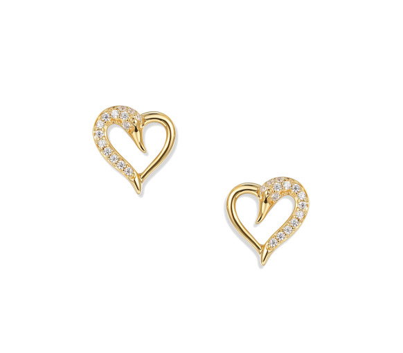 Luxoia - Seinerzeit Crystal Schwan Herz Ohrstecker - SZA-2960-488