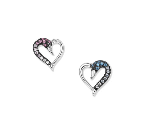 Luxoia - Seinerzeit Duo Schwan Herz Ohrstecker - SZA-2995-488