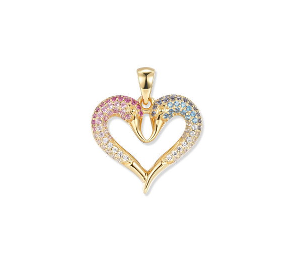 Luxoia - Seinerzeit Fusion Schwan Herz Anhänger - SZA-3965-488