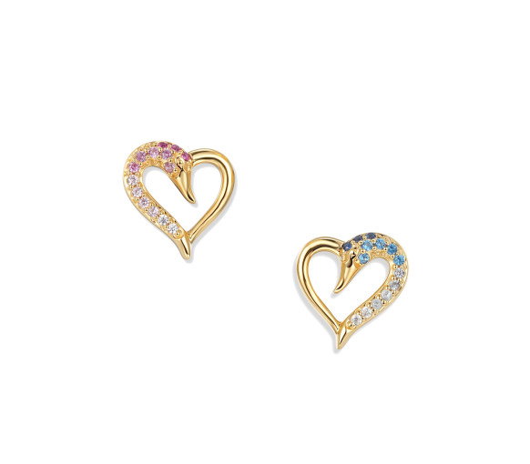 Luxoia - Seinerzeit Fusion Schwan Herz Ohrstecker - SZA-2965-488